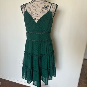 Green Ruffled Tiered Midi Sundress